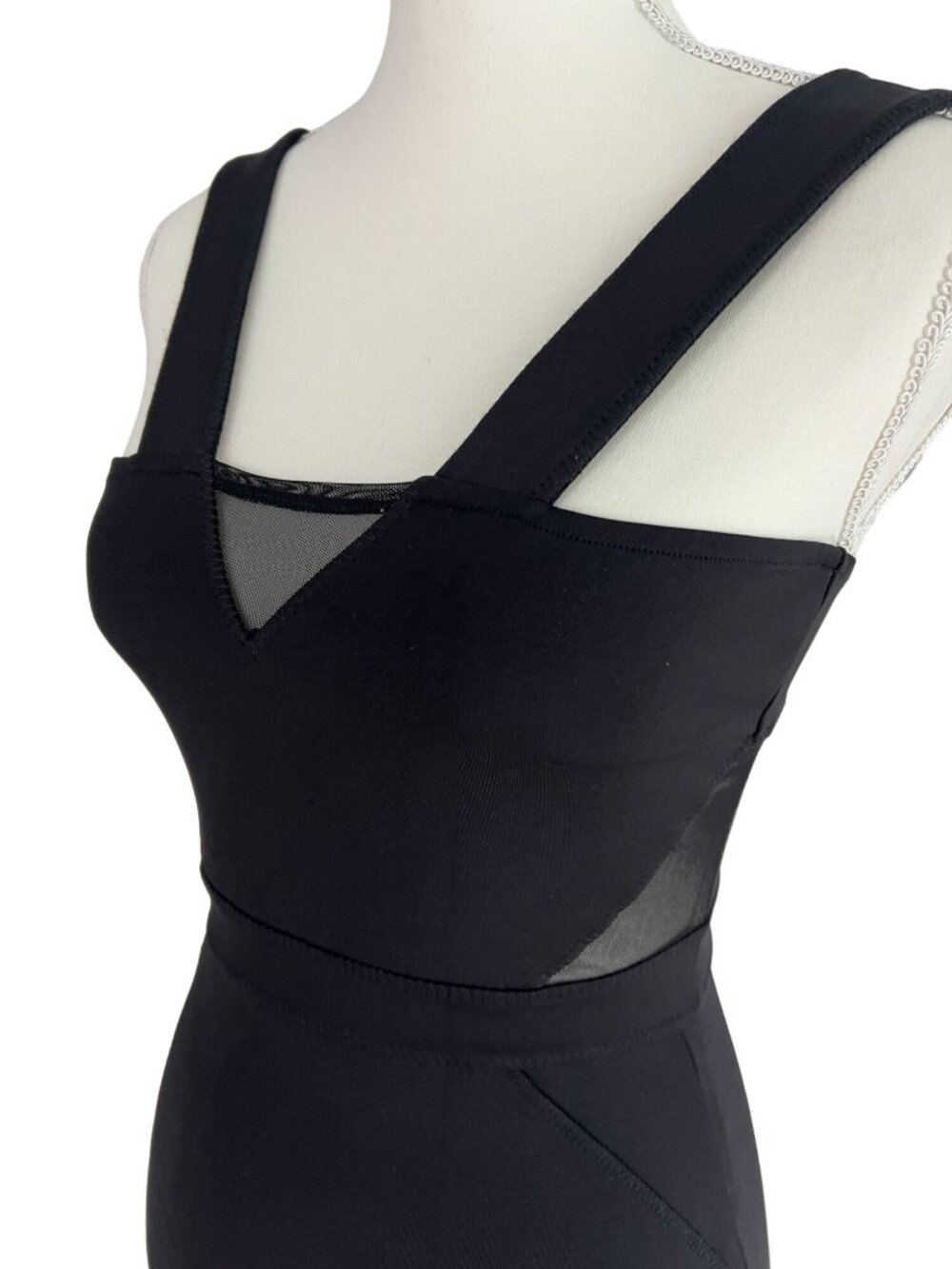FRENCH CONNECTION Black Mesh Cutout Cocktail Dress Size US 4 - Picture 5 of 7